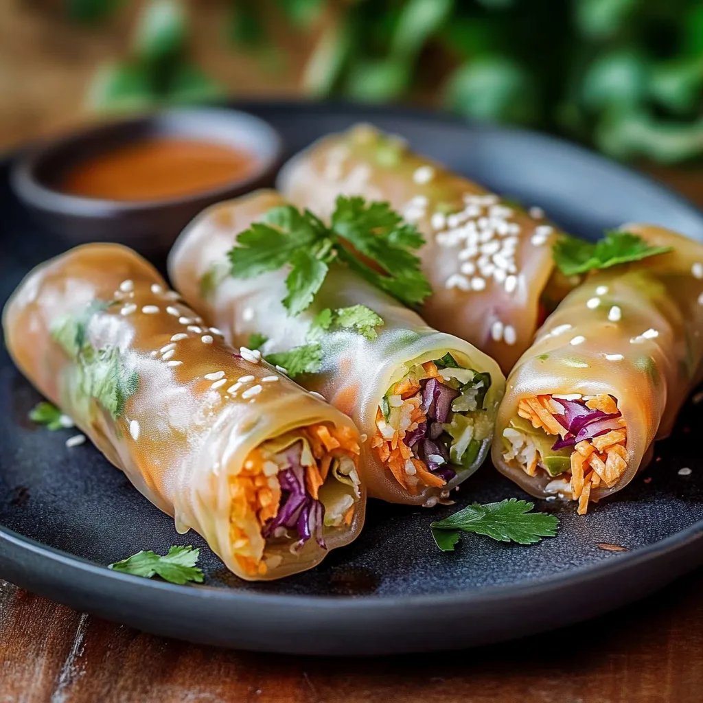 Leckere Sommerrollen mit Erdnussdip