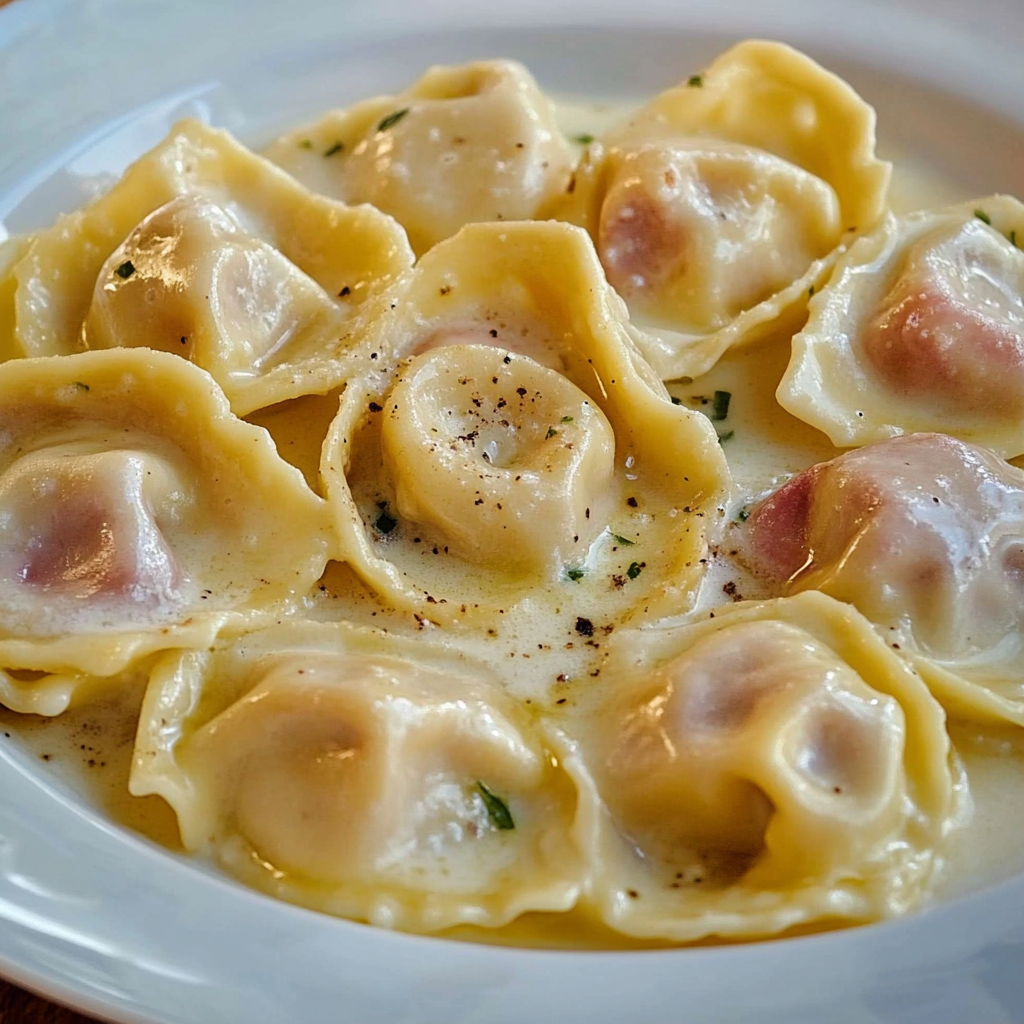 Tortellini alla Panna in selbst gemachter Schinken Sahne Soße