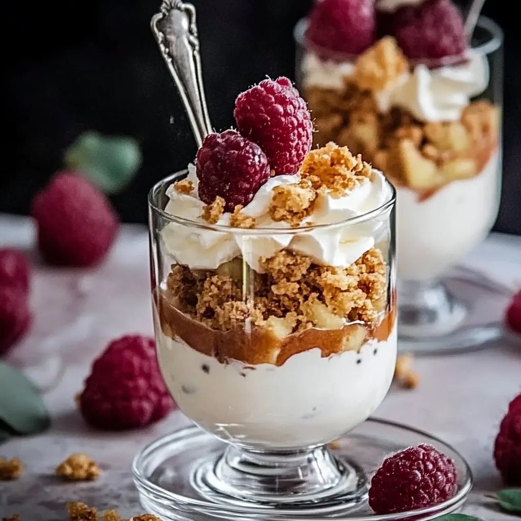 Bratapfel-Dessert im Glas mit Mascarpone