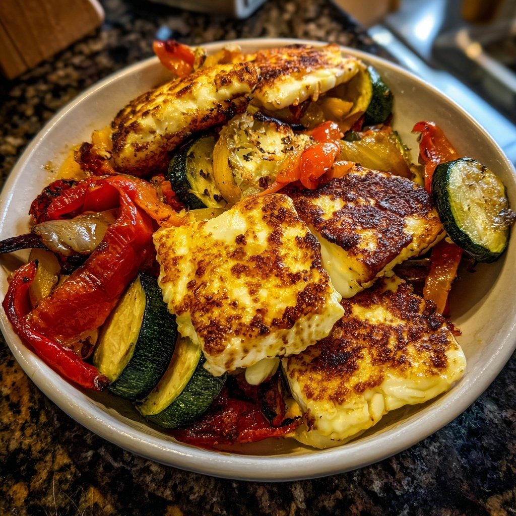 Gegrillter Halloumi Mit Gemüse