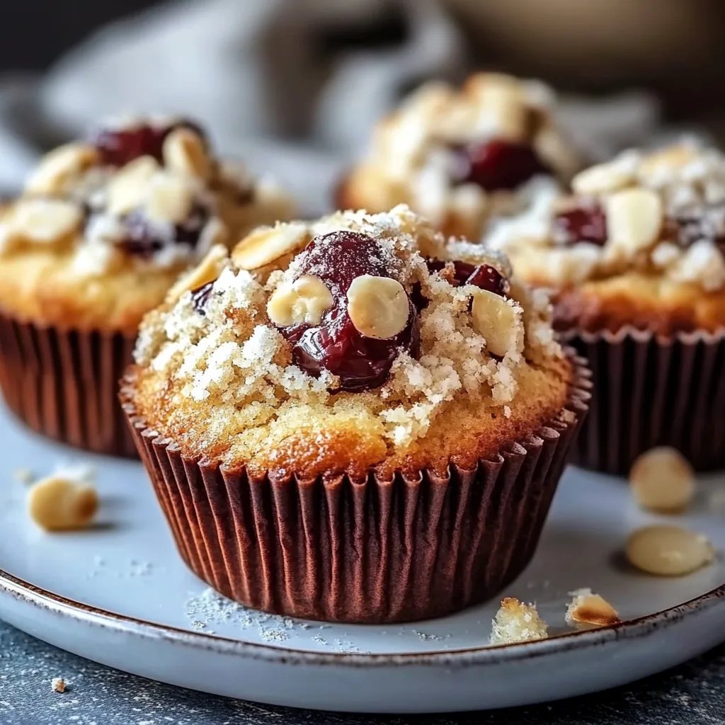 Pflaumenmuffins mit Quark-Öl-Teig und Mandelsplittern