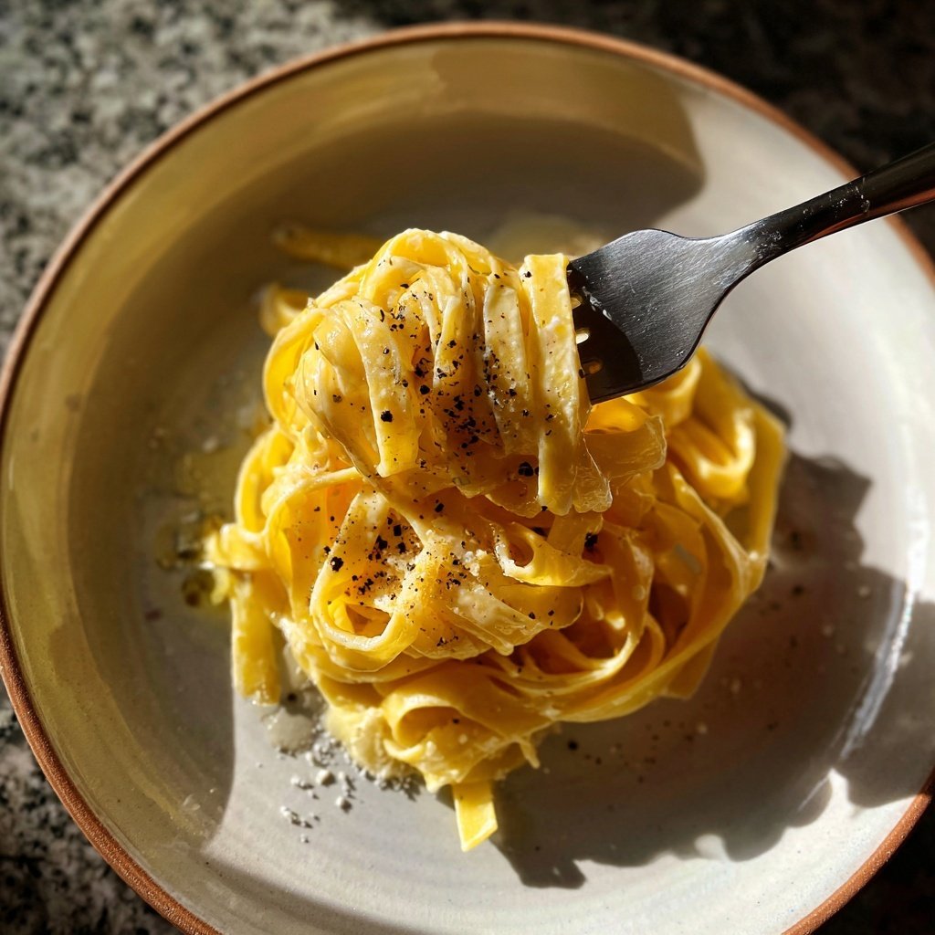 Pasta für zwei mit Sahne und rosa Pfeffer