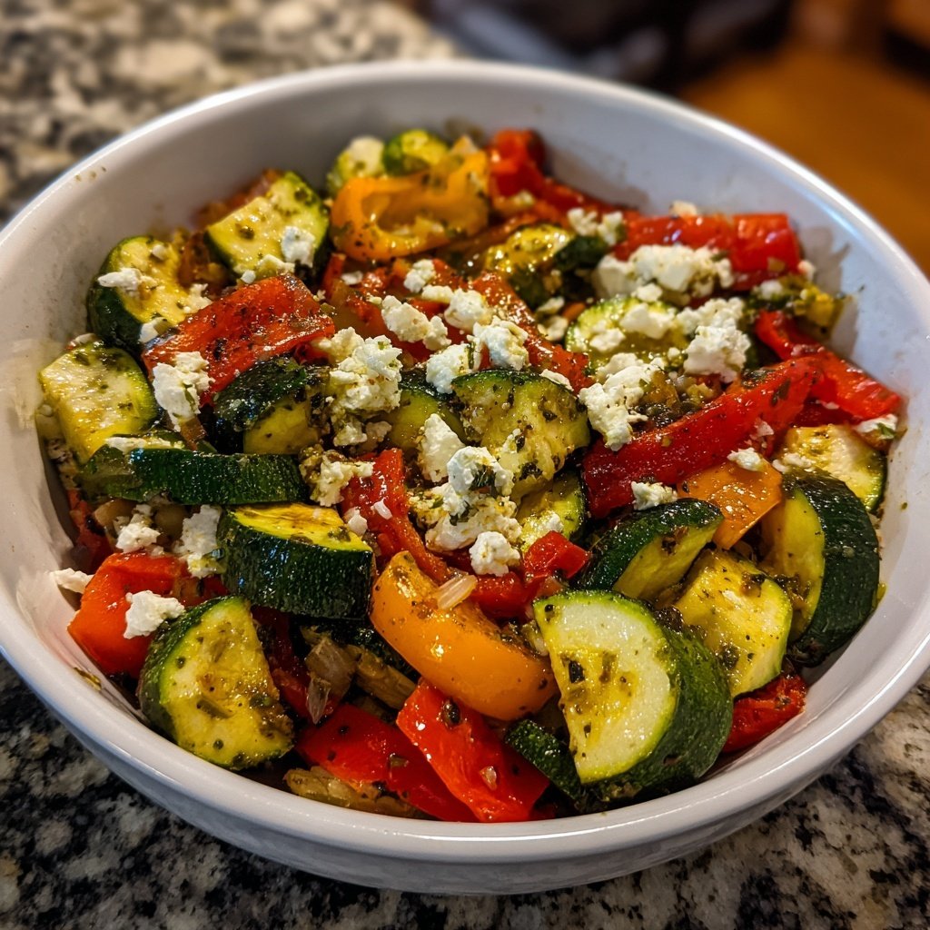 Gesund & Leicht Mediterrane Gemüsepfanne mit Feta
