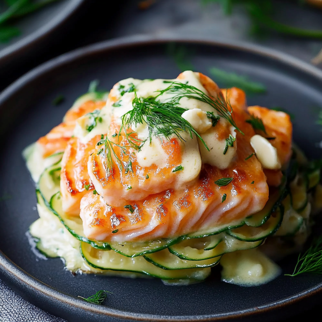 Spinatwaffeln mit Lachs