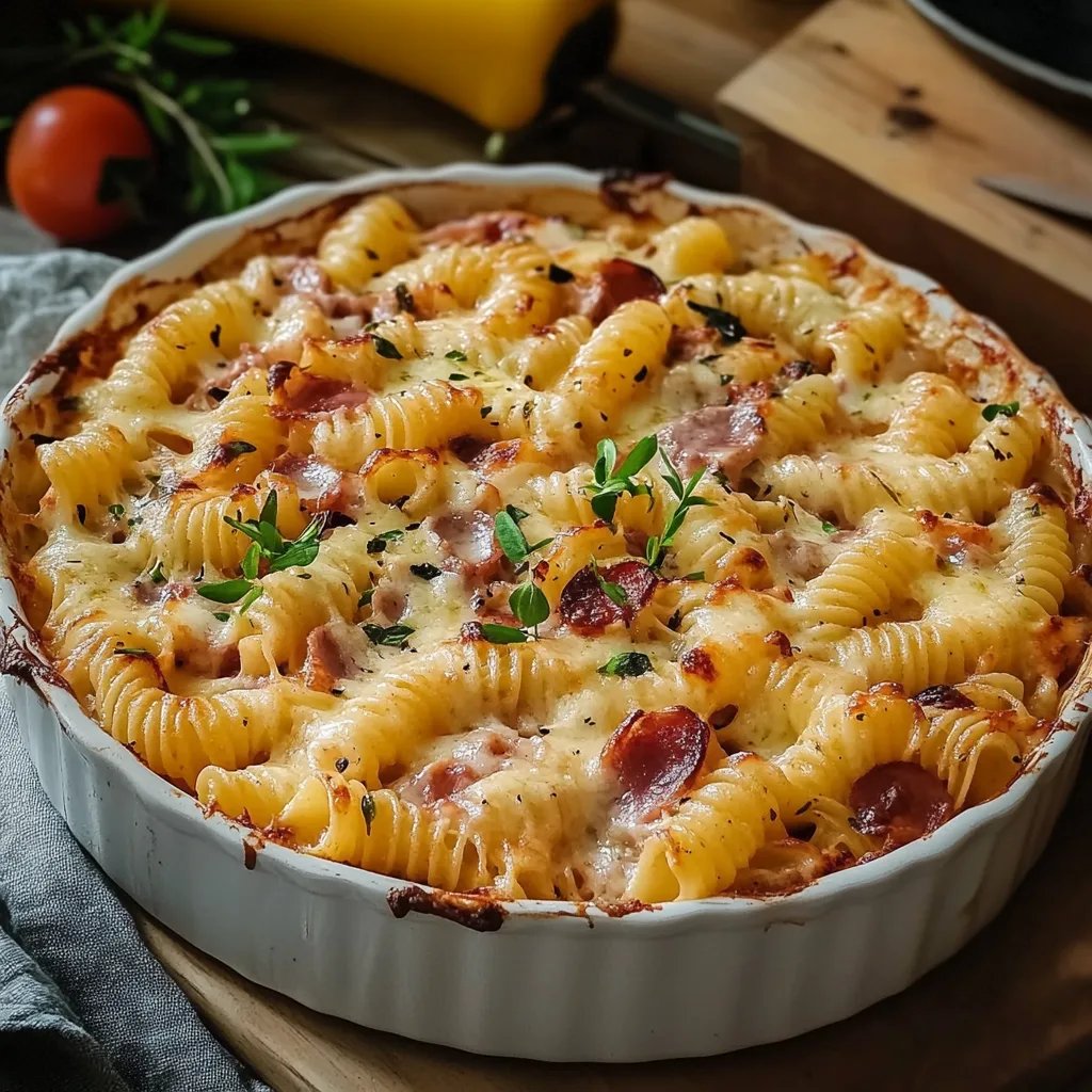 Flammkuchen Pasta aus dem Ofen
