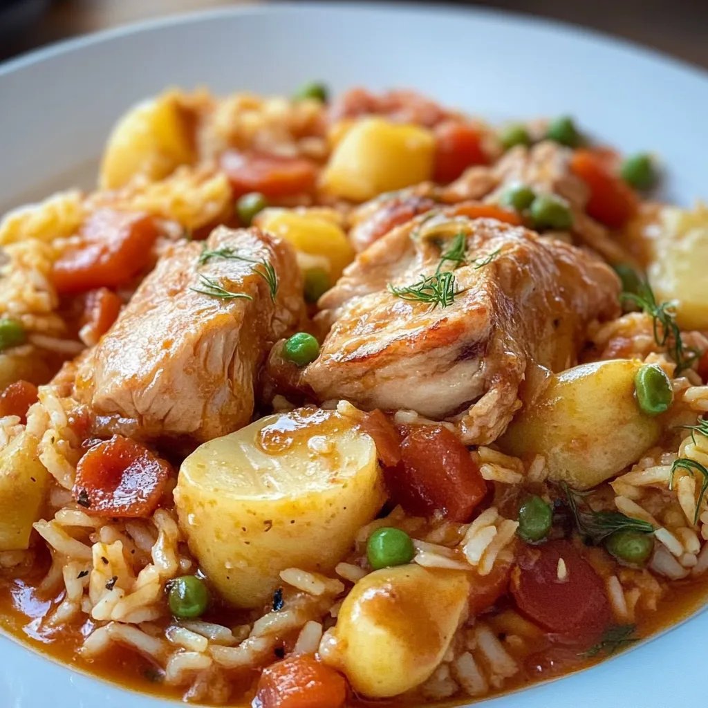 Serbisches Reisfleisch mit Hähnchen