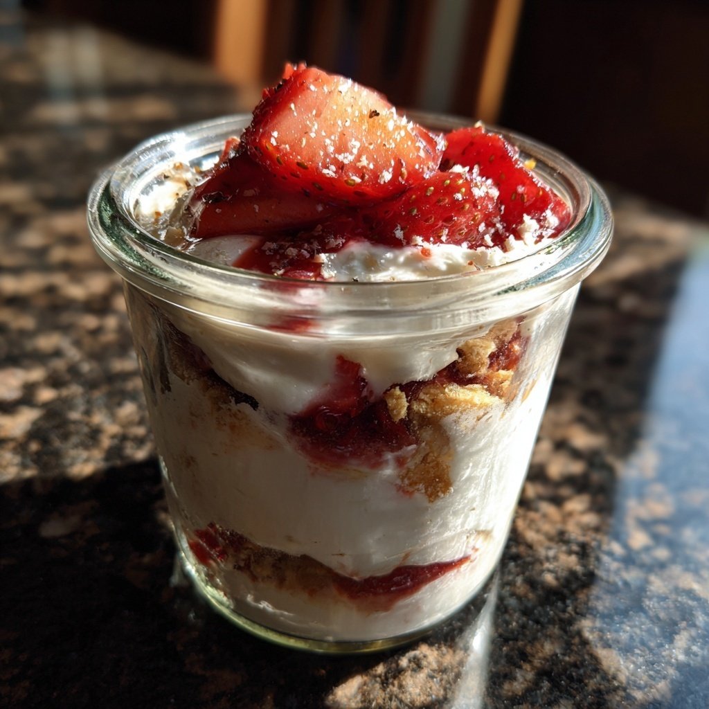 Erdbeer Quark Dessert Im Glas